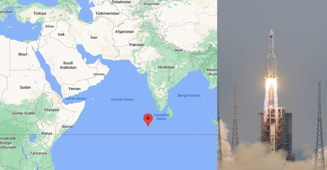 Çin'in başıboş roketi Hint Okyanusu'na düştü